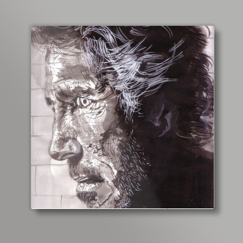 Music star Roger Waters of Pink Floyd fame is dedicated to music Square Art Prints