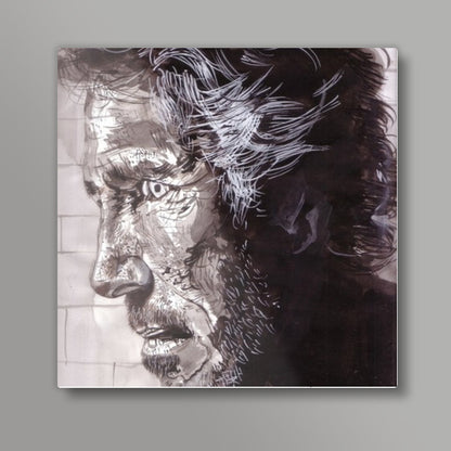 Music star Roger Waters of Pink Floyd fame is dedicated to music Square Art Prints