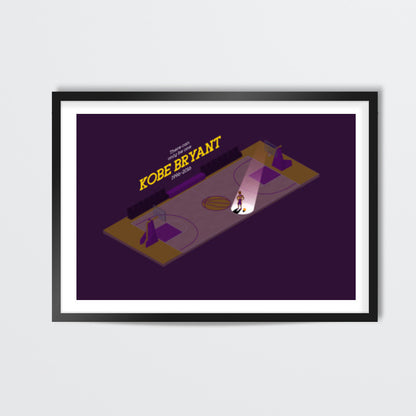 NBA Basketball Kobe Bryant Isometric Minimal Wall Art