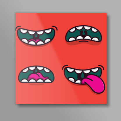 Cartoon Mouths Square Art Prints