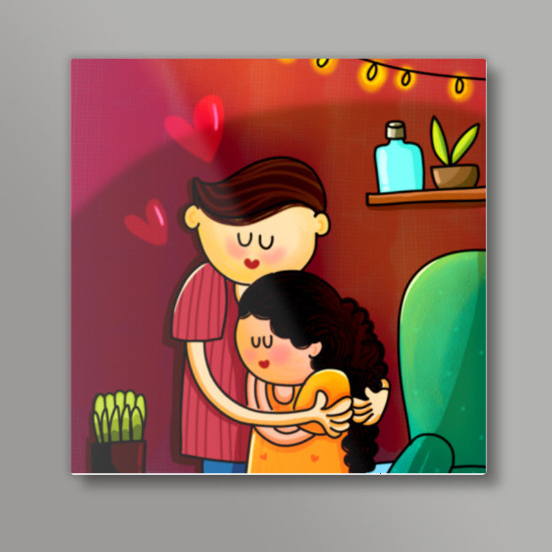 US (The Warm Hug) Square Art Prints