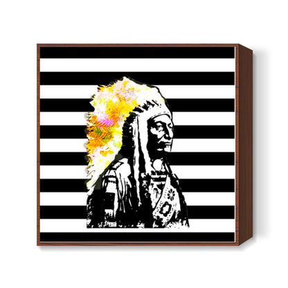 Red Indian Square Art Prints