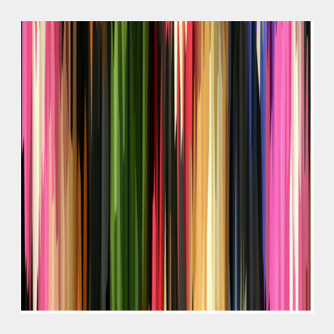 Modern Colorful Abstract Vertical Lines/Stripes Pattern Retro Background Square Art Prints PosterGully Specials