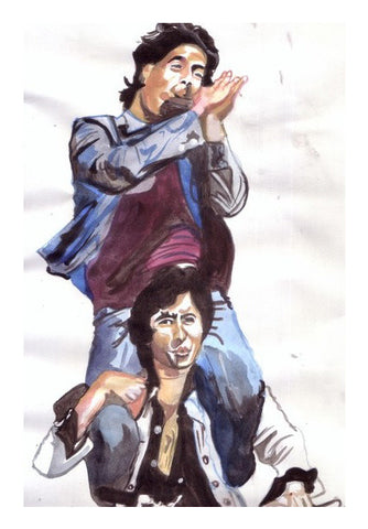 Wall Art, Superstars Dharmendra and Amitabh claim, Life is all about humming the song of friendship Wall Art