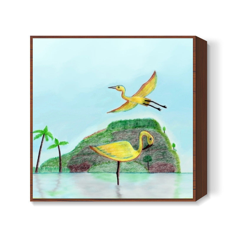 River Birds Square Art Prints