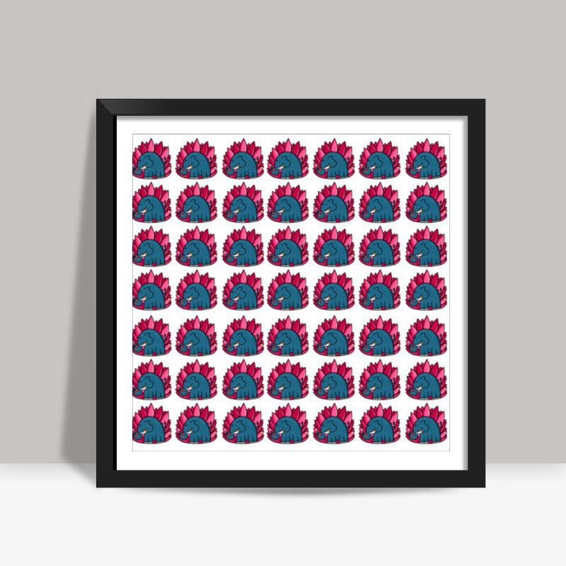 Elephant Collage Square Art Prints