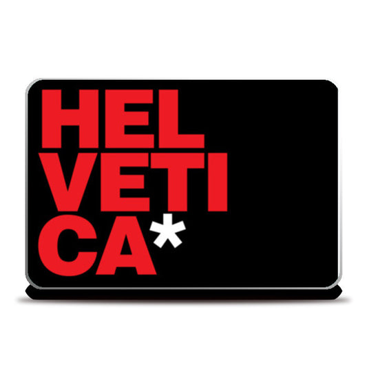 Laptop Skins, Simply Helvetica Red & Black Laptop Skins