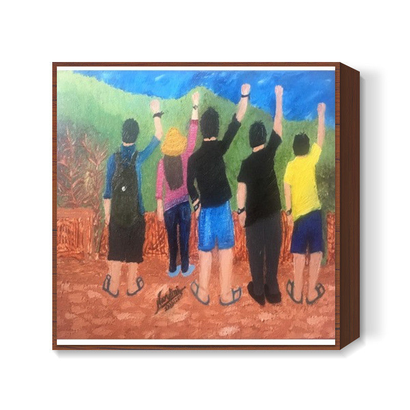 FRIENDS | Palette Knife Painting Square Art Prints