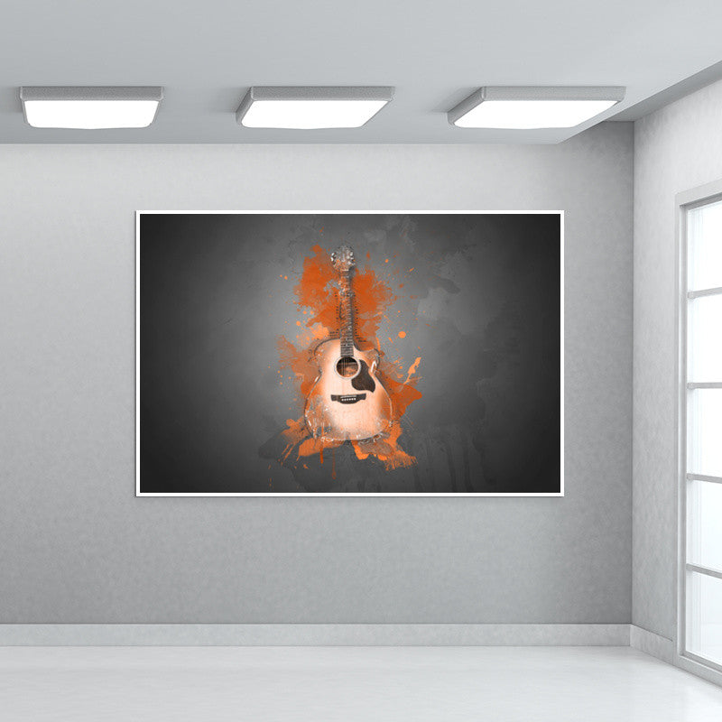 Guitar Splash – Orange Wall Art