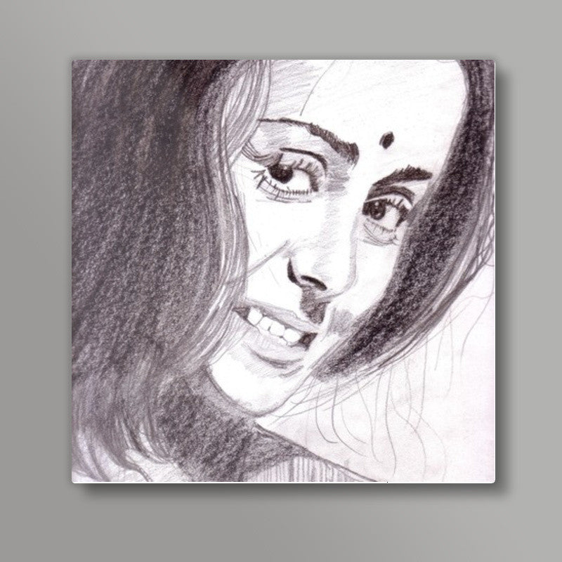 Bollywood star Jaya Bachchan acted well as the girl-next door in several realistic movies Square Art Prints