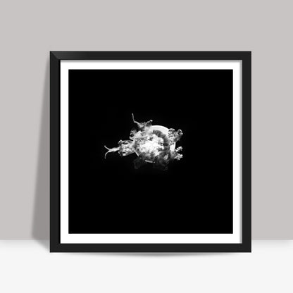 BW Jelly Fish Square Art Prints