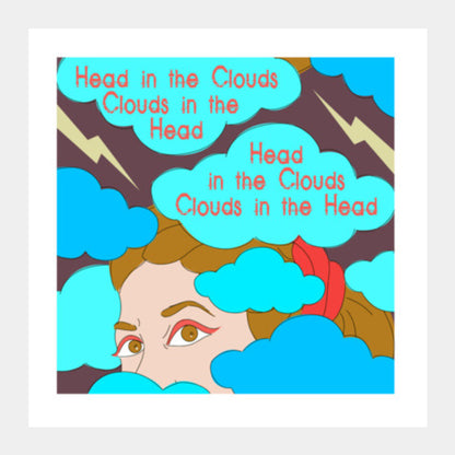 Clouds in the Head Square Art Prints