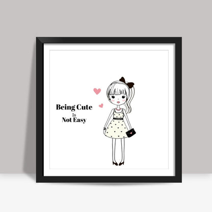 Cute Girl Square Art Prints