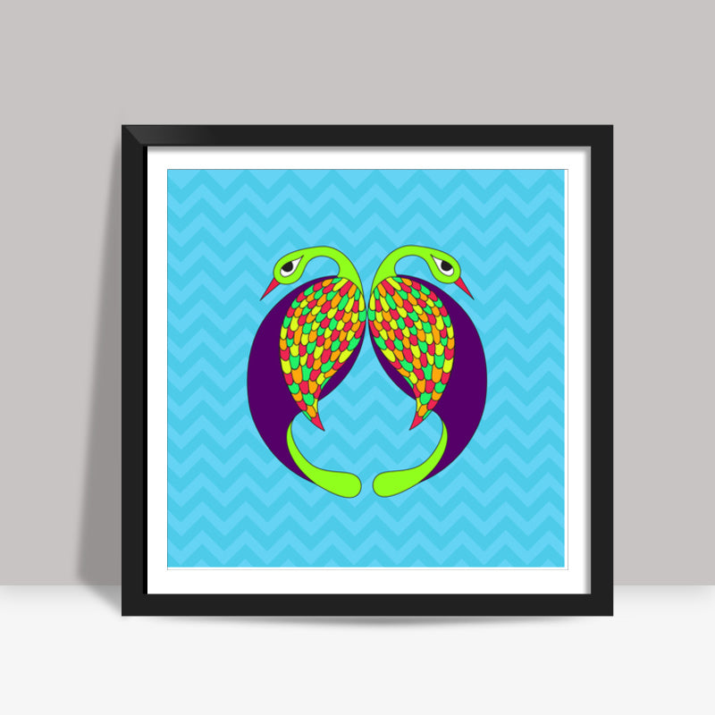 Peacock Love Square Art Prints