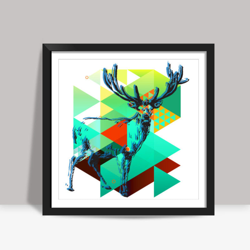 Deer Graphing Square Art | Lotta Farber