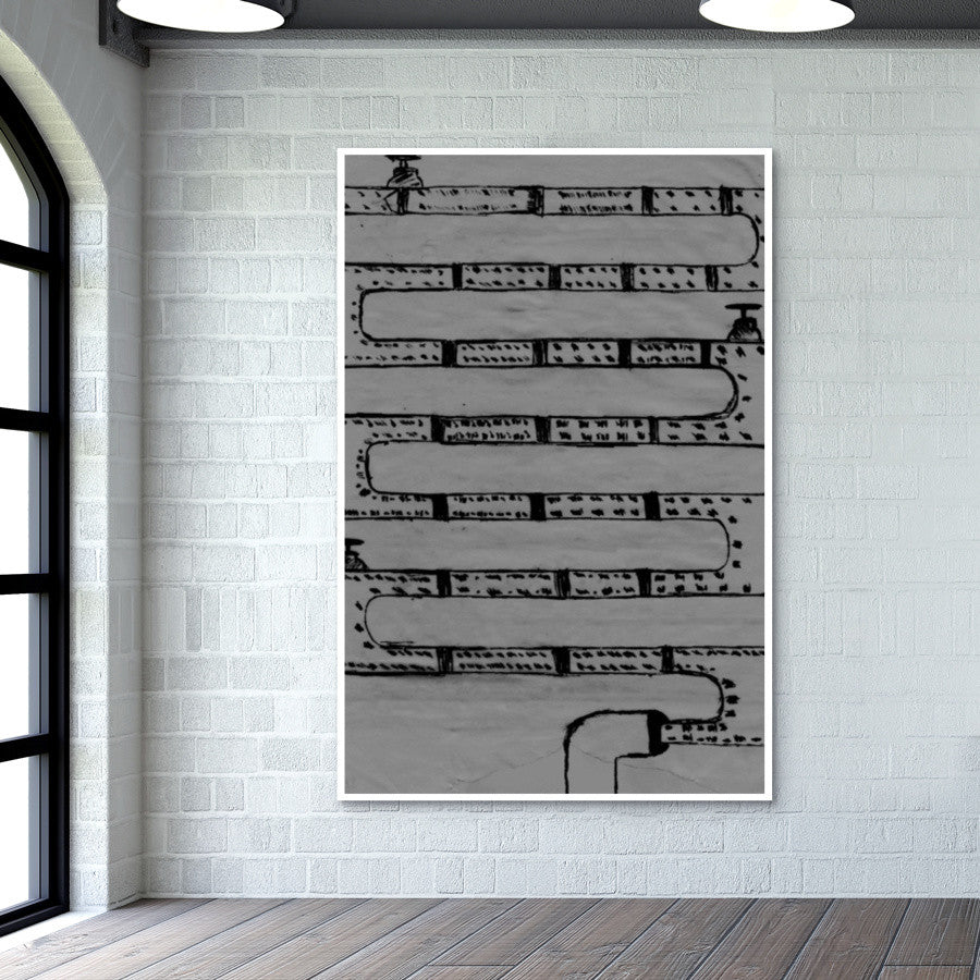 Pipeline Grey Wall Art