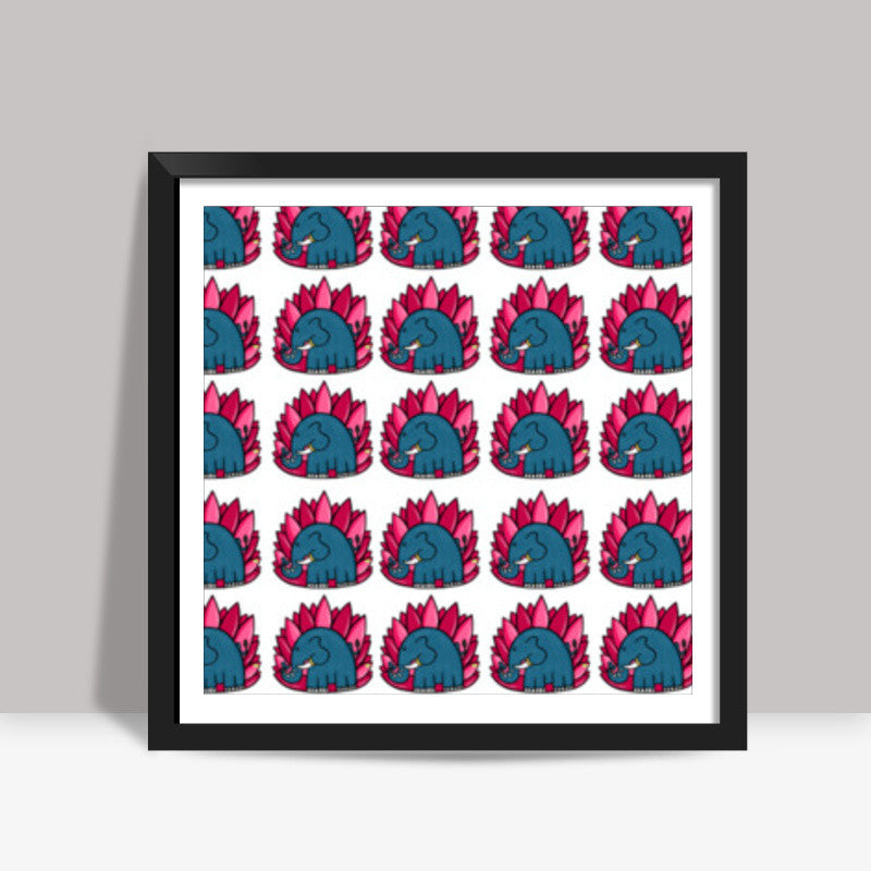 Elephant Collage Square Art Prints