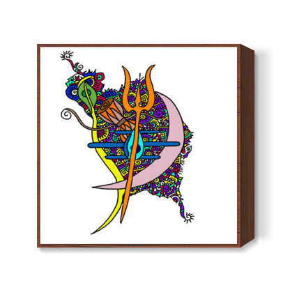 Abstract Shiva Zenscrawl Square Art Prints