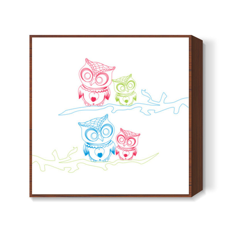 OWL W Square Art Prints