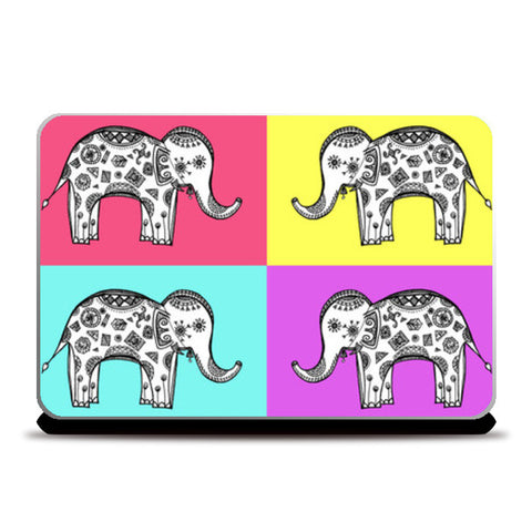 Colourful Elephant Patterns Laptop Skins