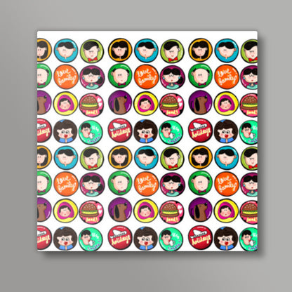 Family Badges Square Art Prints
