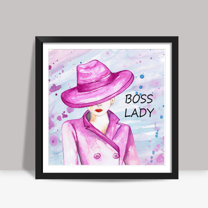 Boss Lady Watercolor Fashion Art Illustration Girls Room Poster Square Art Prints