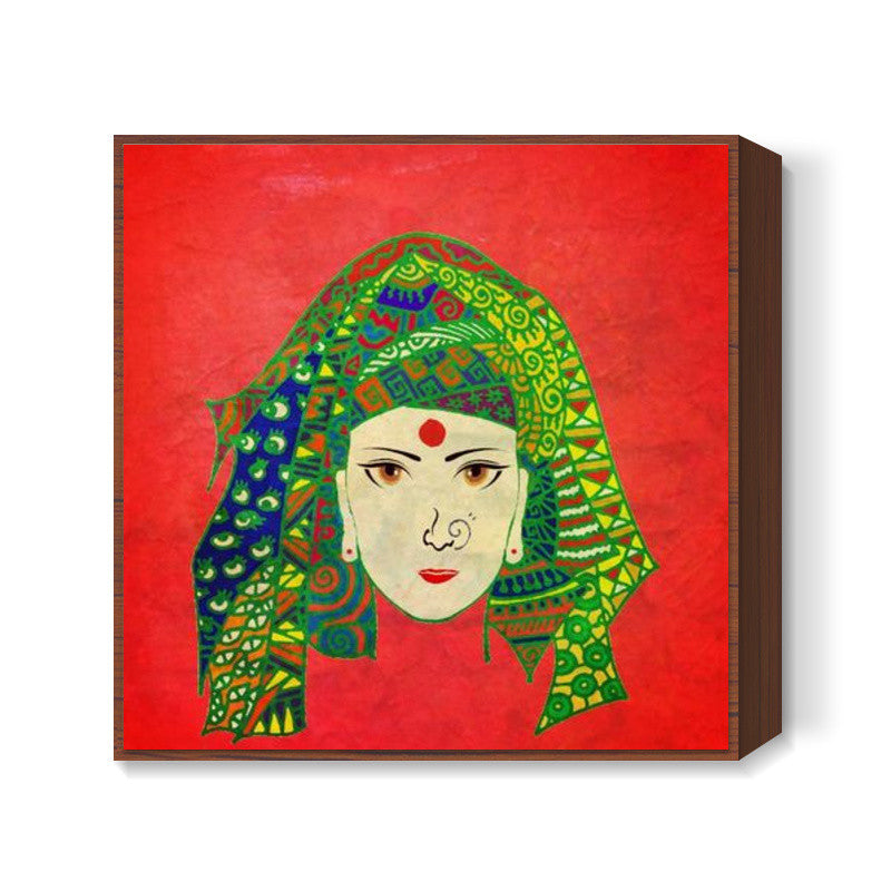 Turban Chic Zenscrawl Square Art Print | Meghnanimous