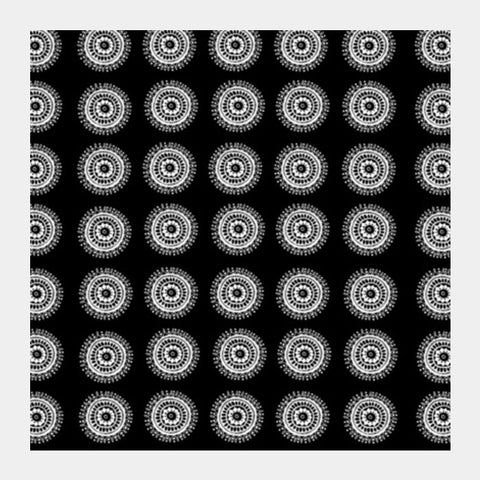 Square Art Prints, Black n white Mandala pattern Square Art Prints