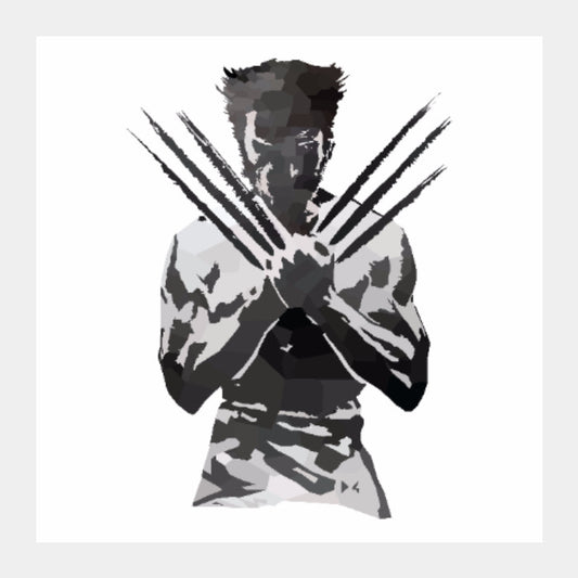 Square Art Prints, Low Poly Wolverine Art Print