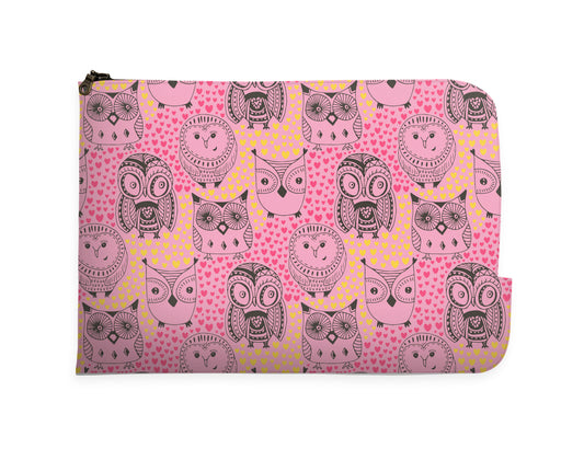 Childish Pattern With Funny Owl Pattern Laptop Sleeve