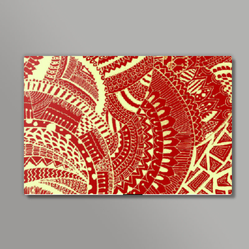 Red-white doodle Wallart |artist: Megha-Vohra