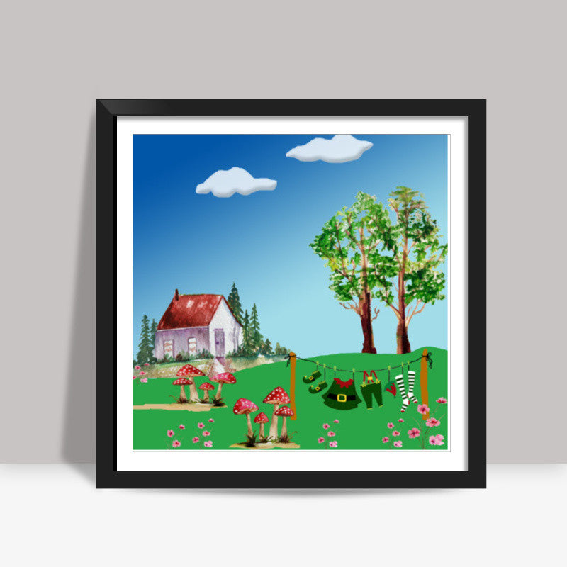 Colorful Nursery Whimsical Illustration Childrens Square Art Prints