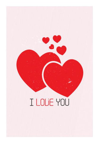 PosterGully Specials, Red hearts with i love you Wall Art