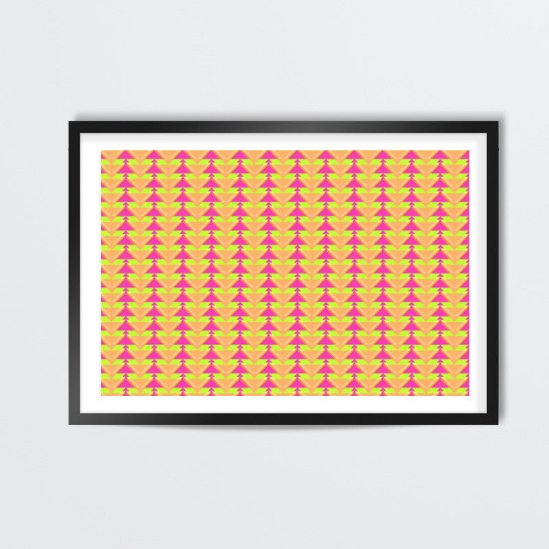 Trippy Triangles | Orange Pink Wall Art