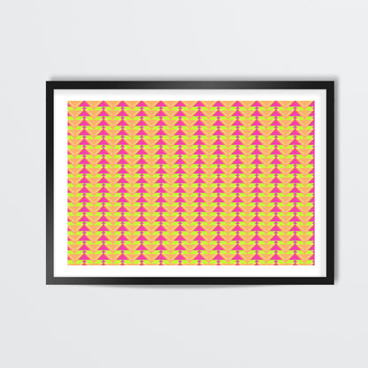 Trippy Triangles | Orange Pink Wall Art