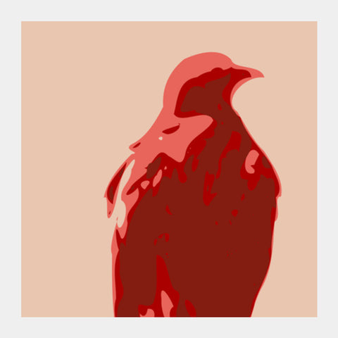 Square Art Prints, Abstract Eagle Red Square Art