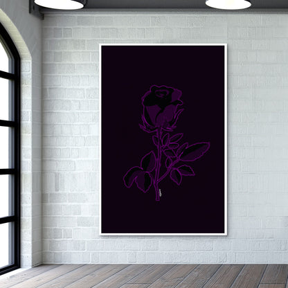 Rose (Neon Pink Highlights) Wall Art