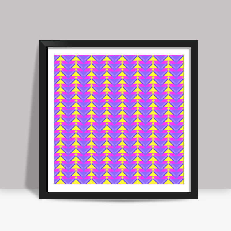 Trippy Triangles | Purple yellow Square Art Prints