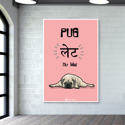 Pug-Late Wall Art