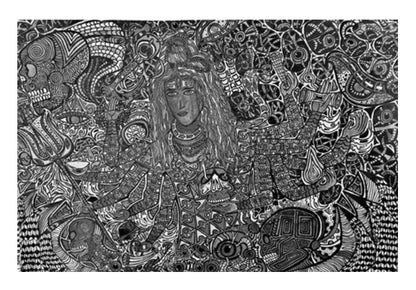 Wall Art, Hi-tech Shiva b&w Wall Art