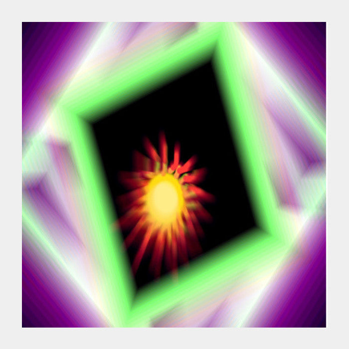 Square Art Prints, Sun Flames Square Art Prints