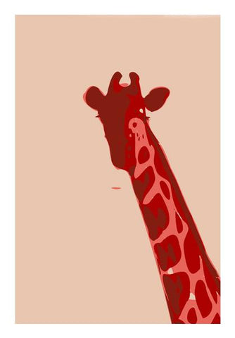 PosterGully Specials, Abstract Giraffe Red Wall Art