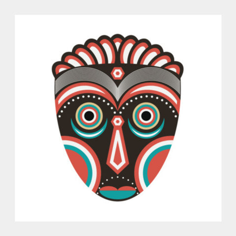 African Lulua Spirit Mask Square Art Prints PosterGully Specials