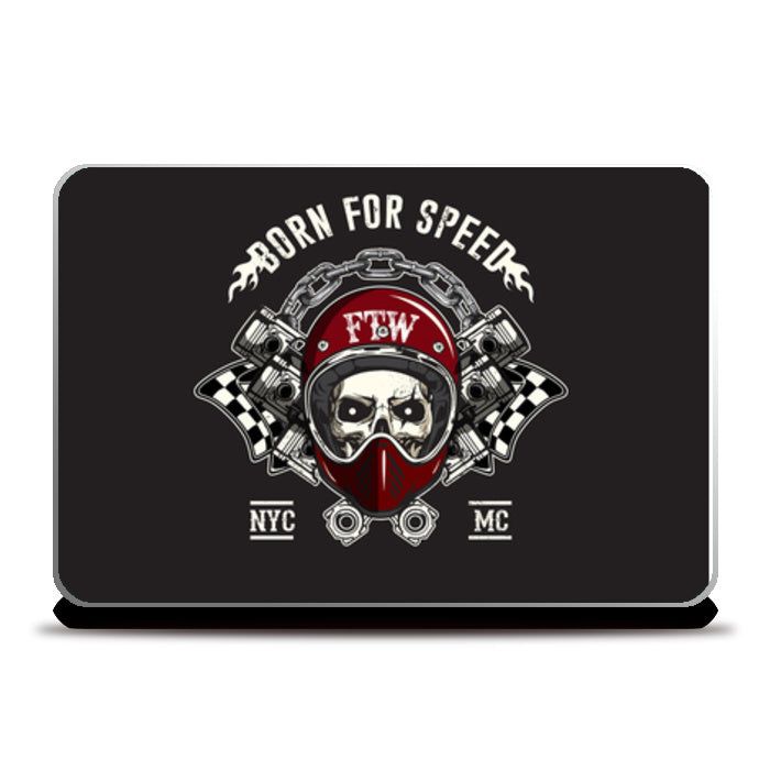 Racing skull Laptop Skins