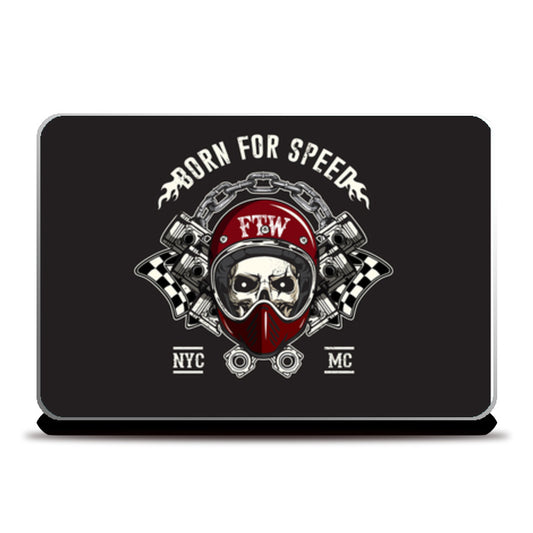 Racing skull Laptop Skins