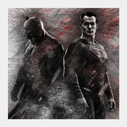 Superman vs Batman- Dawn Of Justice Square Art Prints