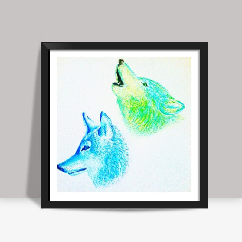 Winter Wolves Square Art Prints