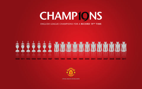 PosterGully Specials, Manchester United | 19 League Titles, - PosterGully