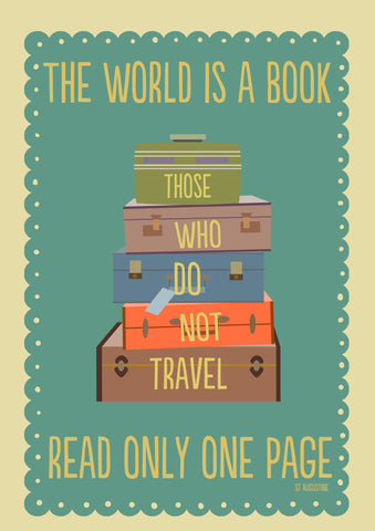 PosterGully Specials, The World Is A Book | St Augustine Quote, - PosterGully