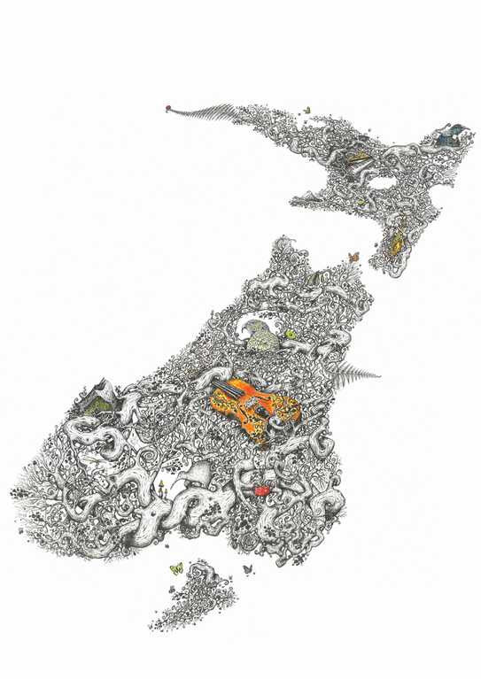 Art Print (Big), “This is New Zealand” 2013 | Jeff Murray Artwork, - PosterGully